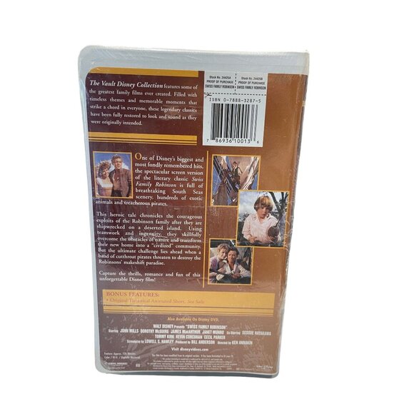 Swiss Family Robinson VHS Vault Disney Collection Factory Sealed New - Picture 2 of 2